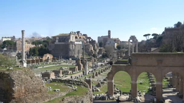 古代ローマのフォーラムを遺跡します。 — ストック動画