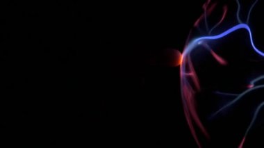 Plazma topu aydınlatma siyah arka plan üzerine