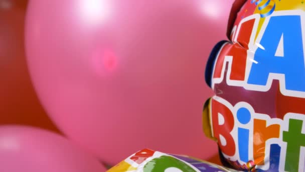 Feliz cumpleaños mensaje en globos — Vídeos de Stock