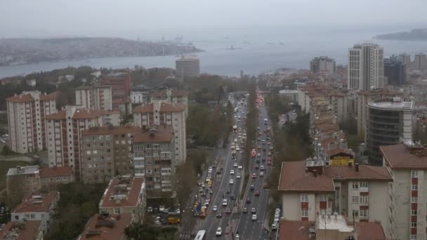 Hlavní křižovatka křižovatka v Istanbulu — Stock video