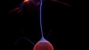 Plazma topu aydınlatma siyah arka plan üzerine