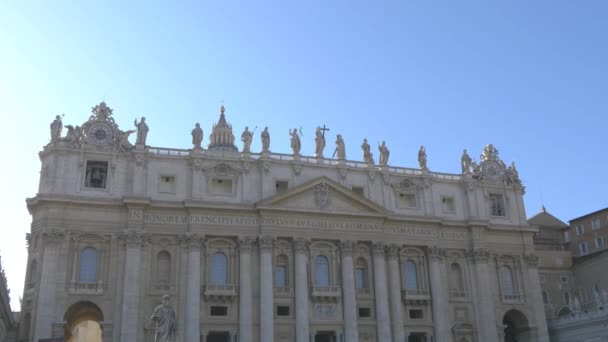 Fachada de la Catedral de San Pedro, Roma — Vídeo de stock