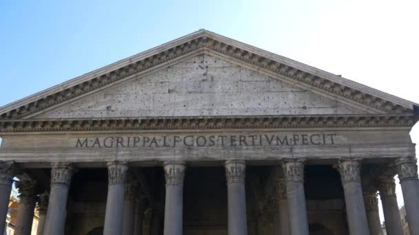 Fasad av Pantheon i Rom — Stockvideo