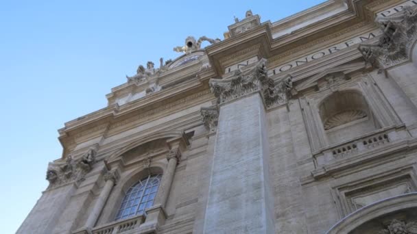 Fachada de la Catedral de San Pedro, Roma — Vídeo de stock