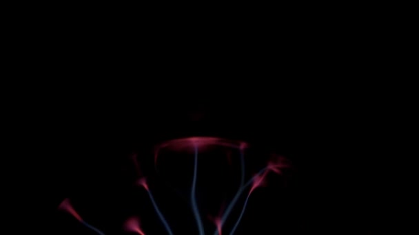 Plasma ball lighting on black background — Stock Video