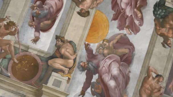 大聖堂の絵画と教会の天井 — ストック動画