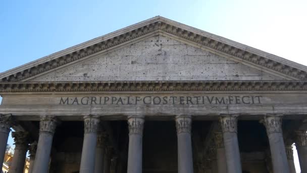 Fasad av Pantheon i Rom — Stockvideo