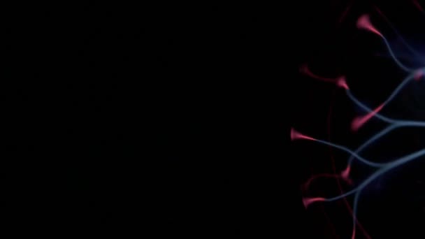 Plazmová koule osvětlení na černém pozadí — Stock video