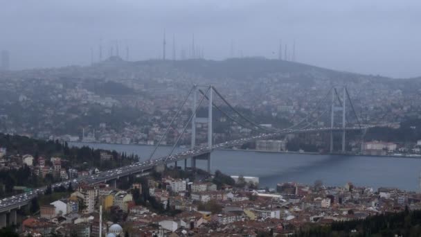 Ponte bosphorus nella città di Istanbul — Video Stock