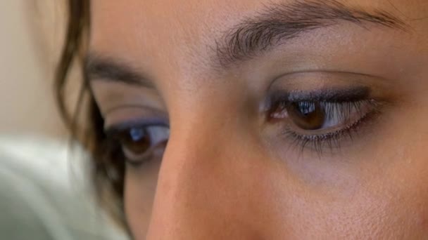 Eyes of young attractive woman — Stock Video