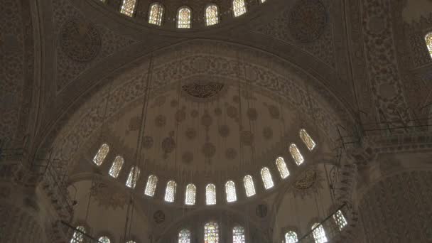 Потолок в голубой мечети, istanbul — стоковое видео