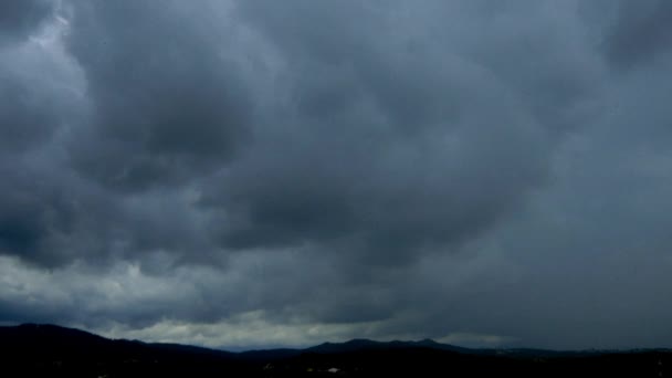 Supercell storm with dark clouds — Stock Video