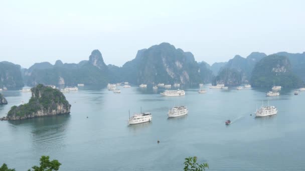 Paisaje tropical de la bahía de ha long — Vídeo de stock