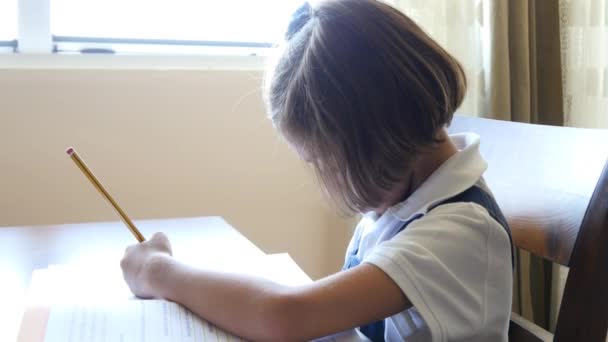 Menina fazendo lição de casa — Vídeo de Stock