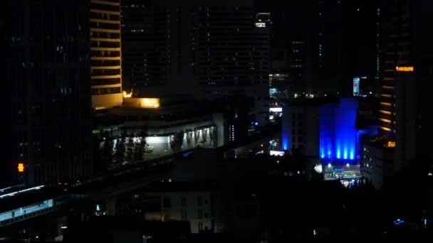 Stadens silhuett med skyskrapor i Bangkok — Stockvideo
