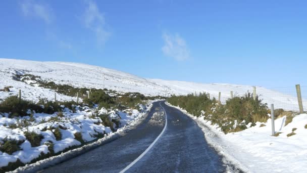 Pusty zimą droga krajobraz — Wideo stockowe
