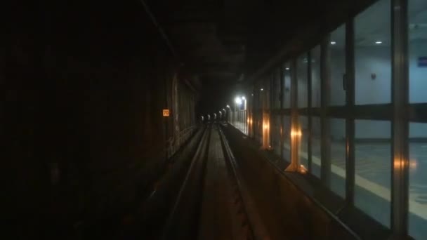 Time lapse train moving in tunnel — Stock video