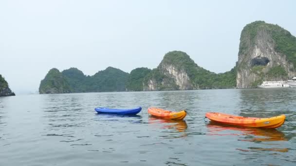 Tropické krajiny ostrova ha long bay — Stock video