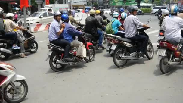 Хаотична рух на дорозі Хо Ши Мін — стокове відео
