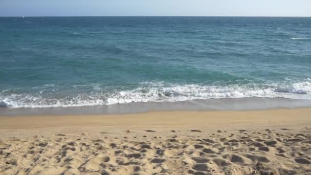 Dalgalar Sandy Beach üzerinde rulo — Stok video