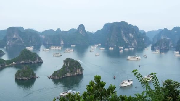 Paisaje tropical de la bahía de ha long — Vídeo de stock