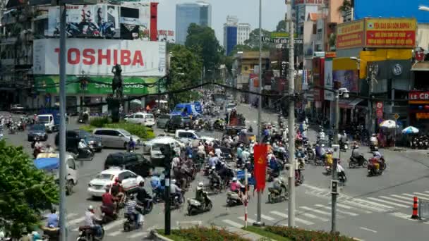 Chaotic traffic on road of  Ho Chi Minh — Stock Video