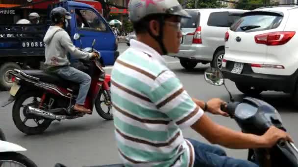 Chaotycznego ruchu na drogach z Ho Chi Minh — Wideo stockowe