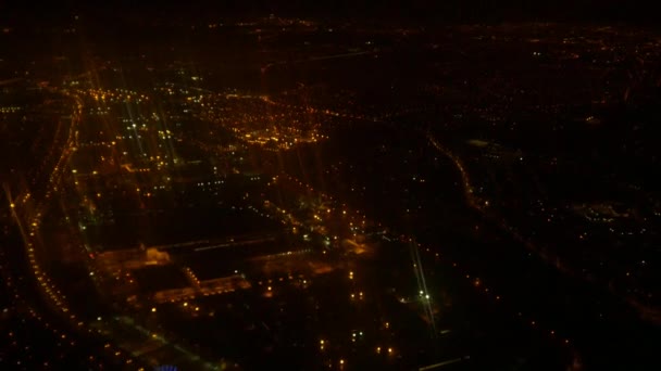 Nachtverlichting tijd over de stad — Stockvideo
