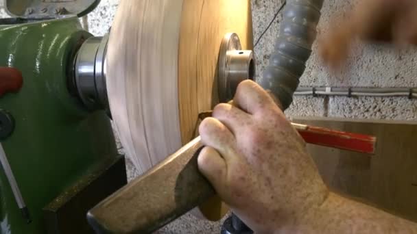 Carpinteiro trabalhando com madeira — Vídeo de Stock
