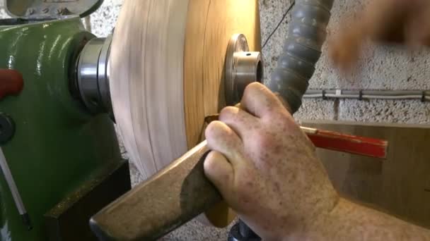 Timmerman werkend met hout — Stockvideo