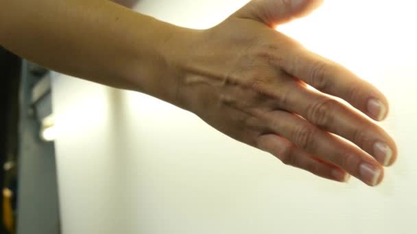 Woman hand touching textile — Stock Video