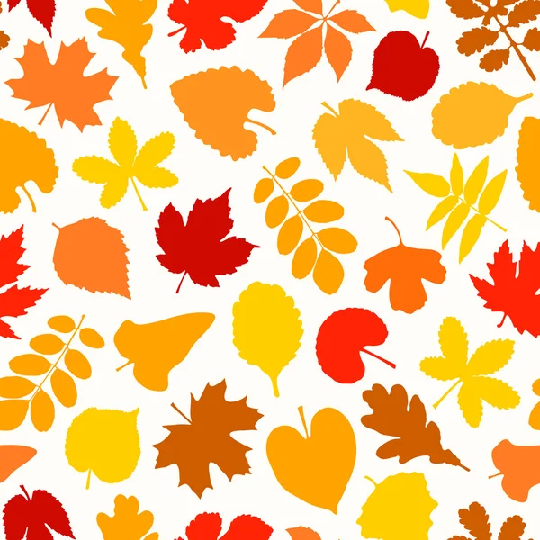 Fond vectoriel sans couture avec feuilles d'automne . — Image vectorielle
