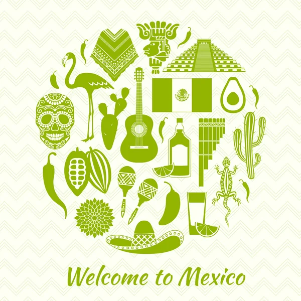 Vector silhouetten van het Mexicaanse nationale symbool. — Stockvector