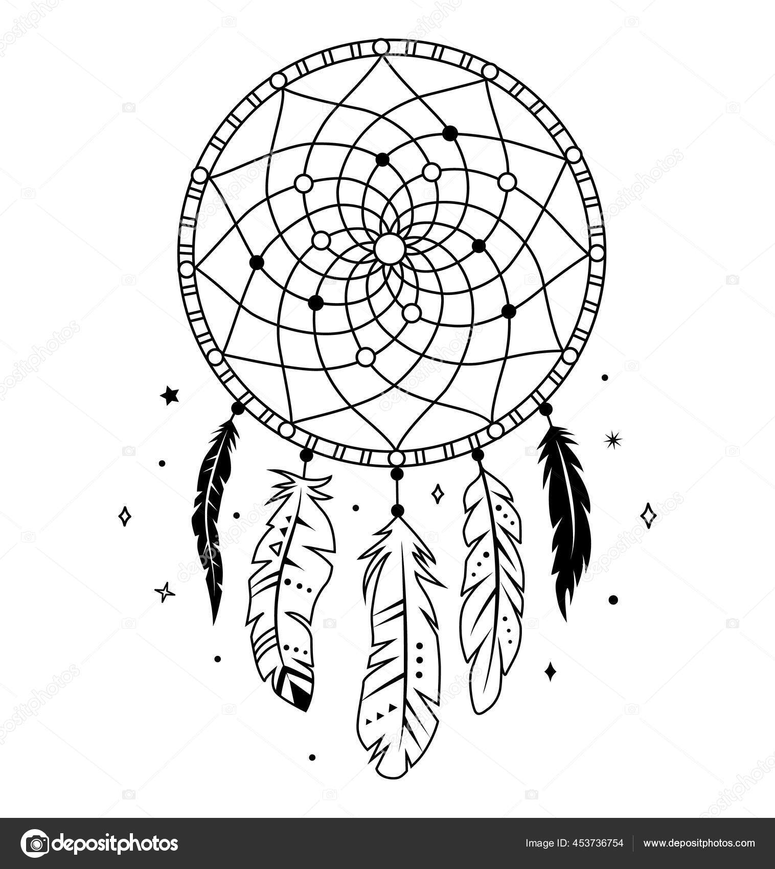 Native American Dreamcatcher Icon, Simple Style Stock Vector