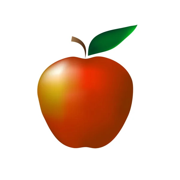 Beyaz arkaplanda kırmızı elma