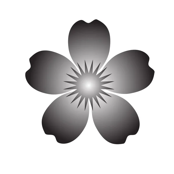 Bir çiçek beş yaprakları ile siyah silüeti