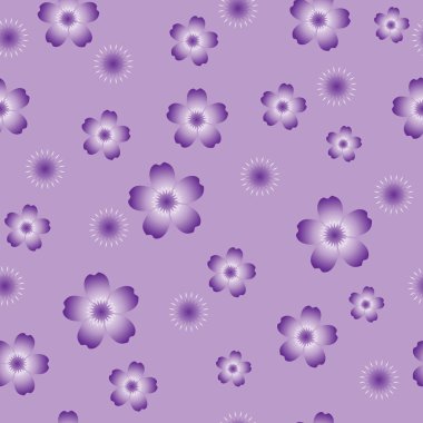 mor çiçekler mor zemin üzerine Dikişsiz desen