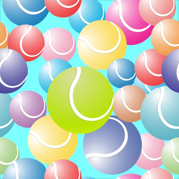 Seamless pattern of colorful tennis balls — Stock Vector