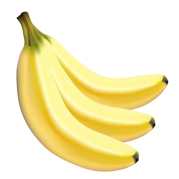 Illustratie van een bos van gele bananen op een witte achtergrond — Stockvector