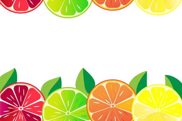 Hintergrund aus Orange, Zitrone, Grapefruit und Limette — Stockvektor