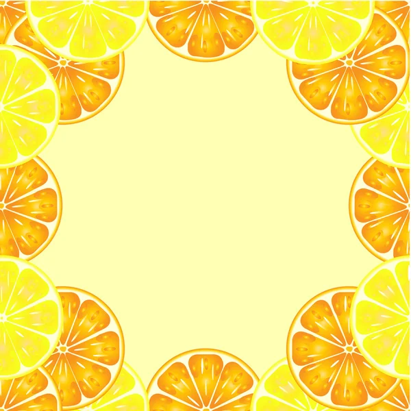 Nahtloses Muster aus Orangen- und Zitronenscheiben — Stockvektor