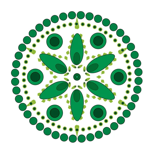 Elemento de patrón verde sobre un fondo blanco — Vector de stock