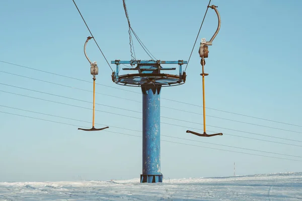 Skiliftstühle Einem Hellen Wintertag — Stockfoto