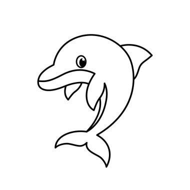 Basit çizilmiş yunus çizimi