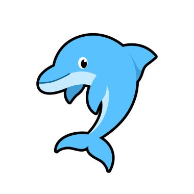 Mutlu mavi yunus çizimi
