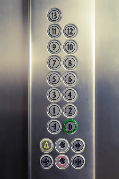 Podłogi i zabezpieczeń przycisków winda — Zdjęcie stockowe