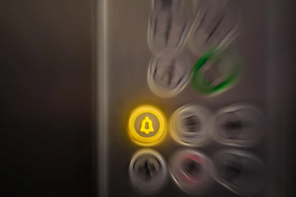 Alarm button on elevator control panel. Emergency concept. — Stock Photo, Image