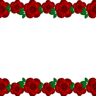 Kartpostal kenarlarında gül