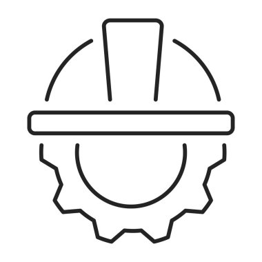 İnşaat miğferi çizgisi simgesi