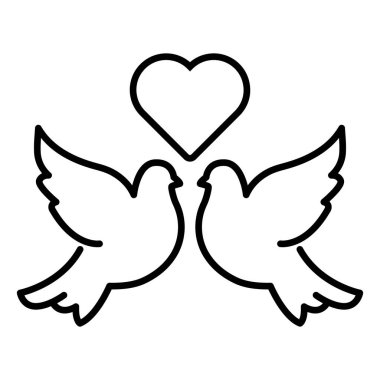 Sevgililer Günü Güvercinleri Simgesi